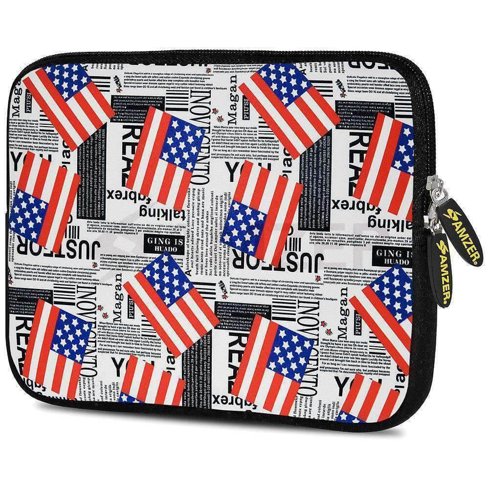 AMZER 7.75 Inch USA Flag Neoprene Sleeve Pouch Case Cover For Tablets