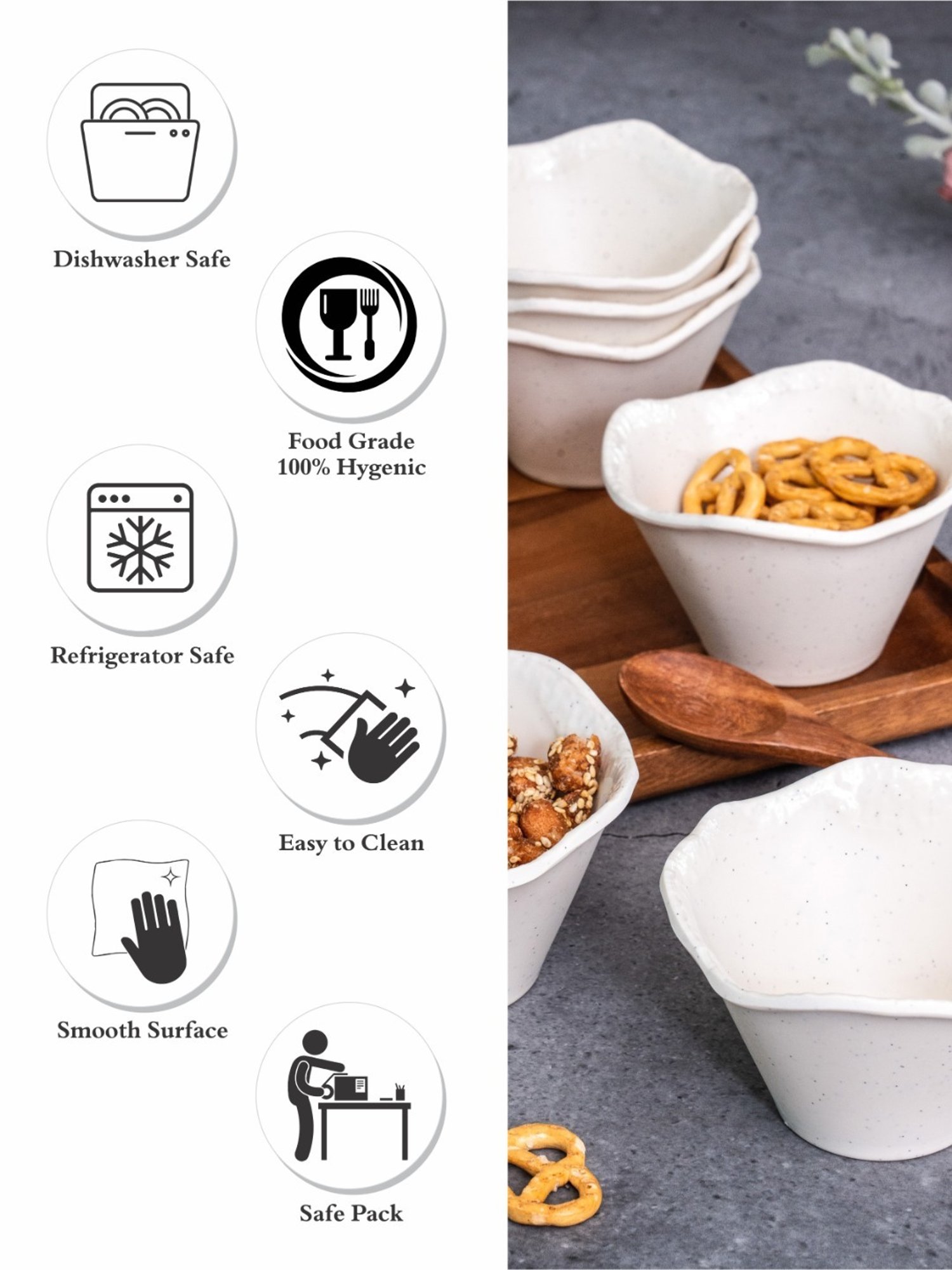 Stehlen White Melamine Primer Bowl - Set of 6