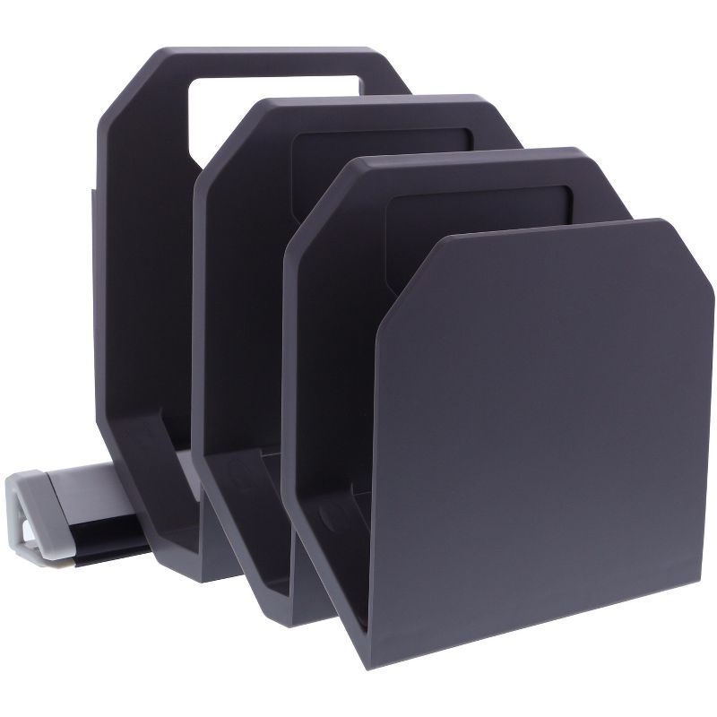 Bostitch Konnect Plastic 3-Slot File Organizer KT-3FOLDER-GRAY