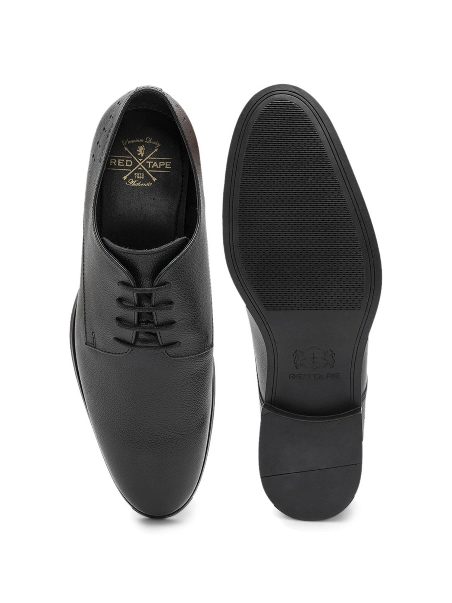 Red Tape Men's Black Derby Shoes