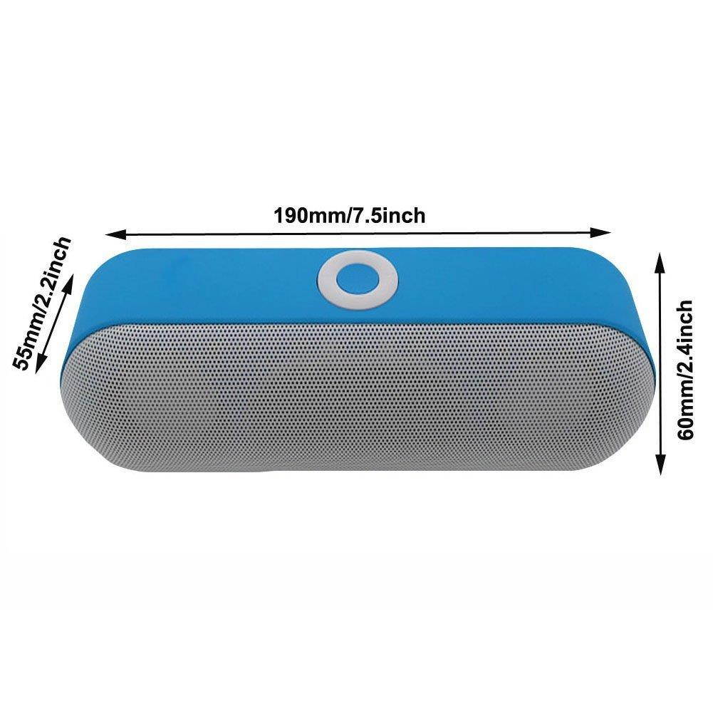 EIGIIS Waterproof Bluetooth Portable Wireless Speaker Build-in Microphone Pill (Silver)