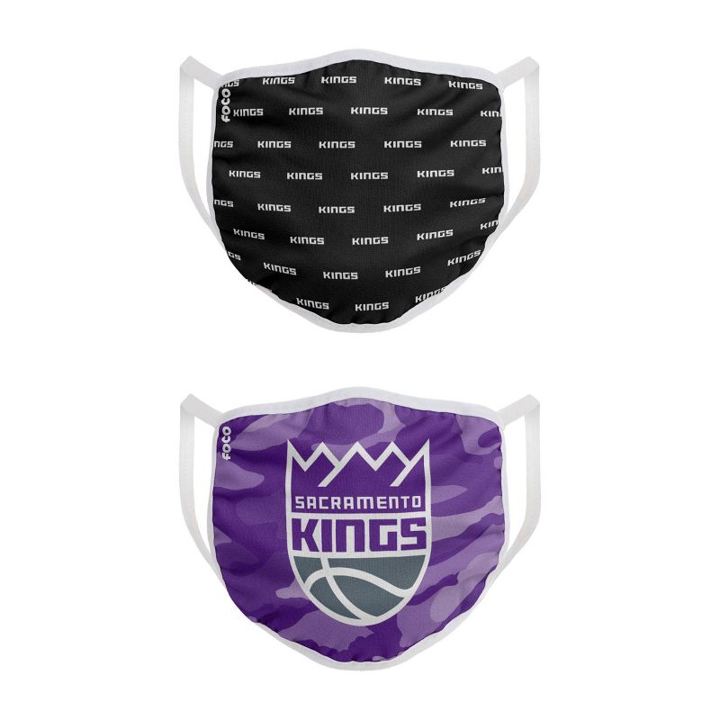 NBA Sacramento Kings Adult Face Covering 2pk