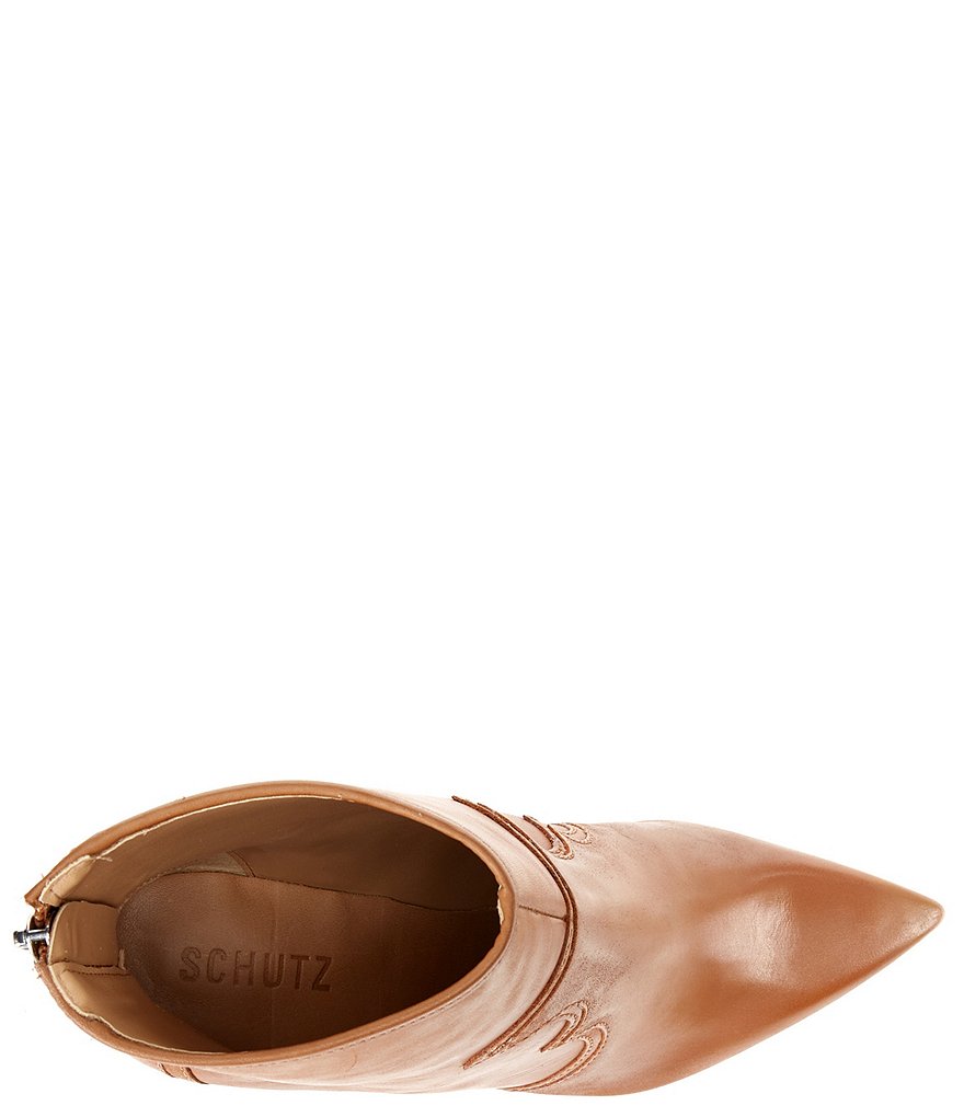 Schutz Olgah Leather Western Detail Booties