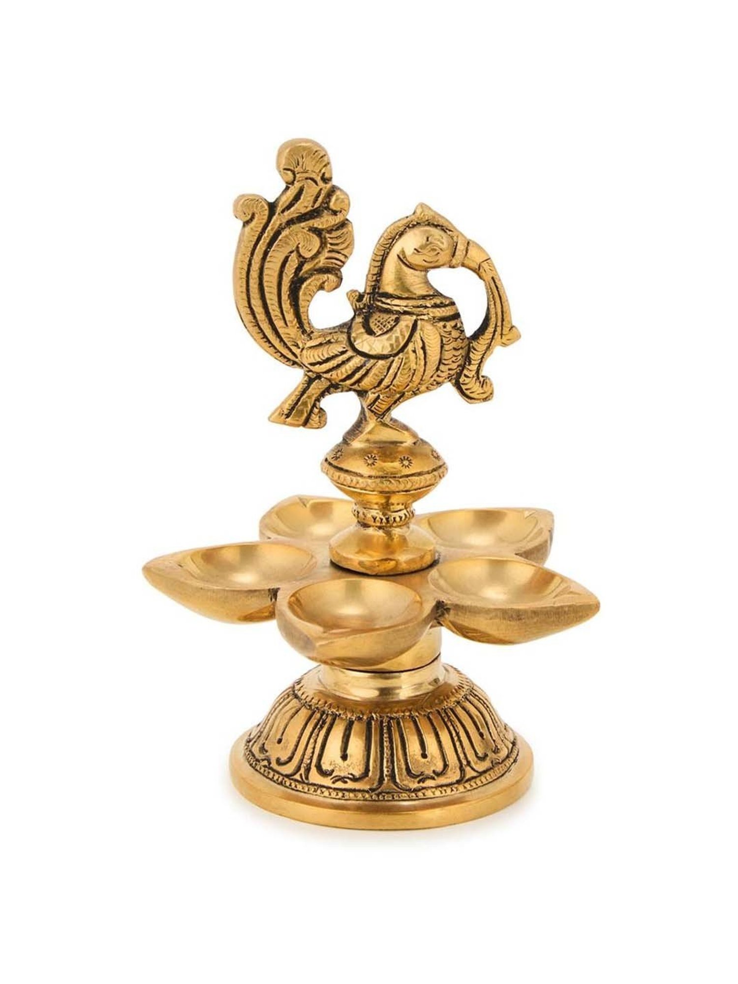 Fabindia Home Mehnoor Gold Brass Oil Lamp