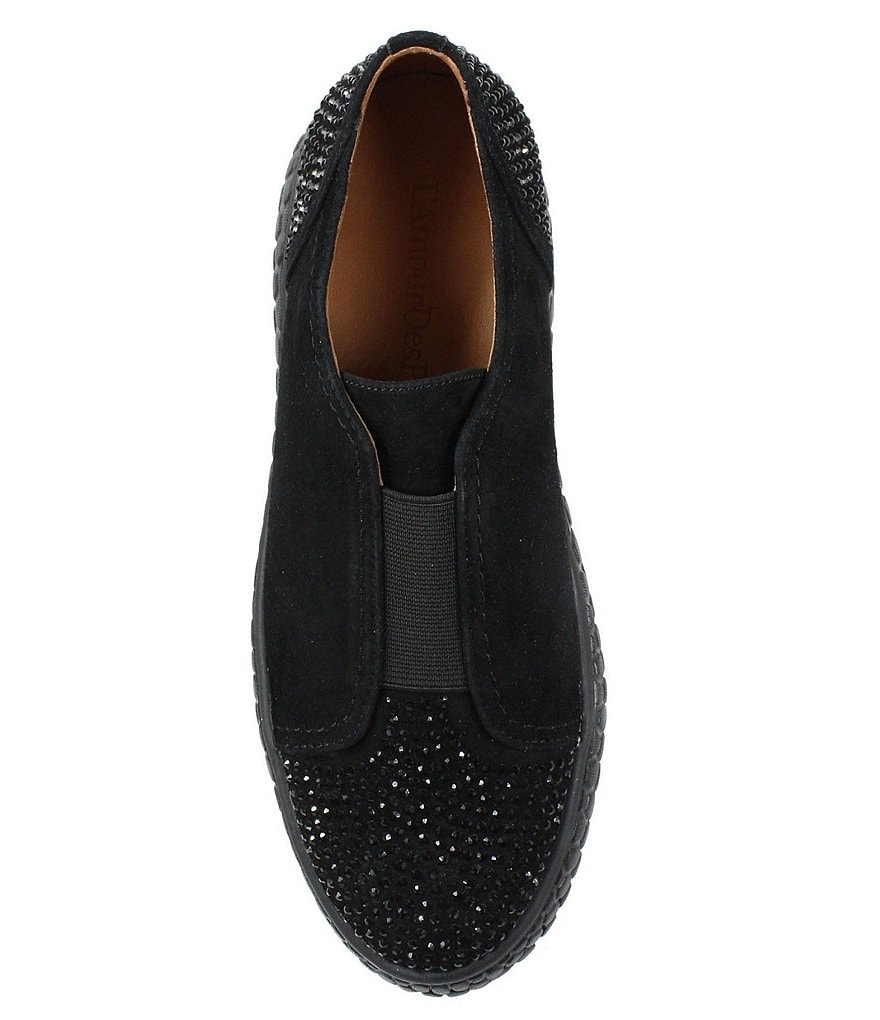 L'Amour Des Pieds Zarrial Suede Rhinestone Slip-On Sneakers