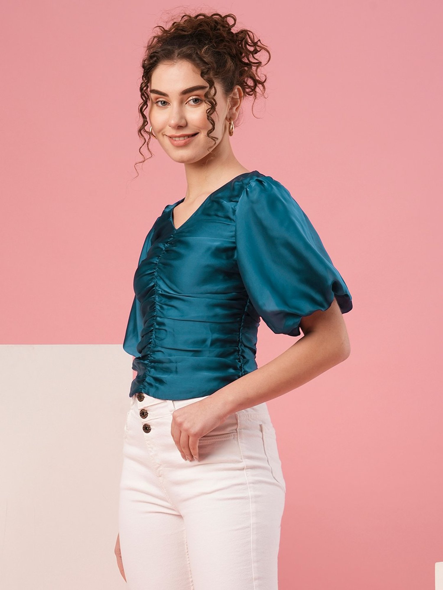 Globus Teal Regular Fit Top