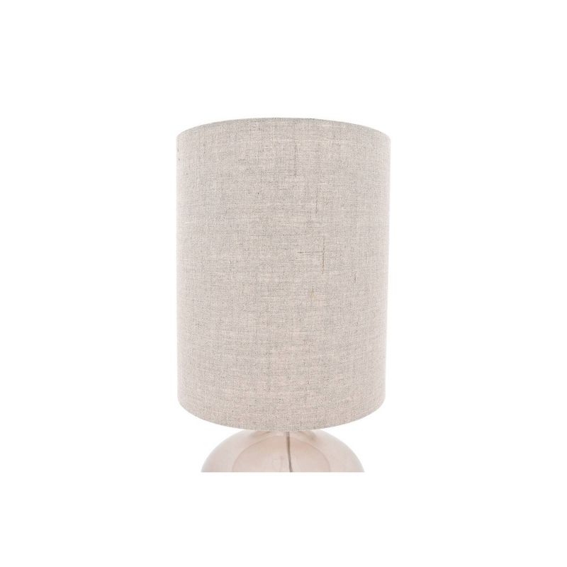 Possini Euro Design Industrial Table Lamp Oil Rubbed Bronze Clear Glass Burlap Tapered Drum Shade for Living Room Bedroom Bedside