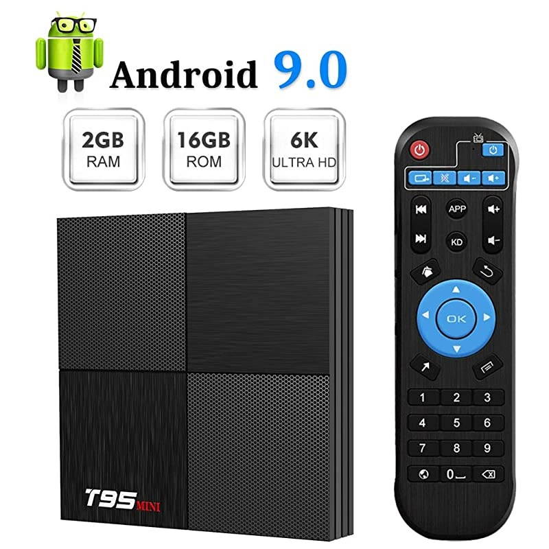 T95 Mini Android 90 TV Box  Android Box 2GB RAM 16GB ROM TV Box H6 Quadcore cortexA53 Smart TV Box 24GHz WiFi 3D 6K Android Box Streaming Media Player