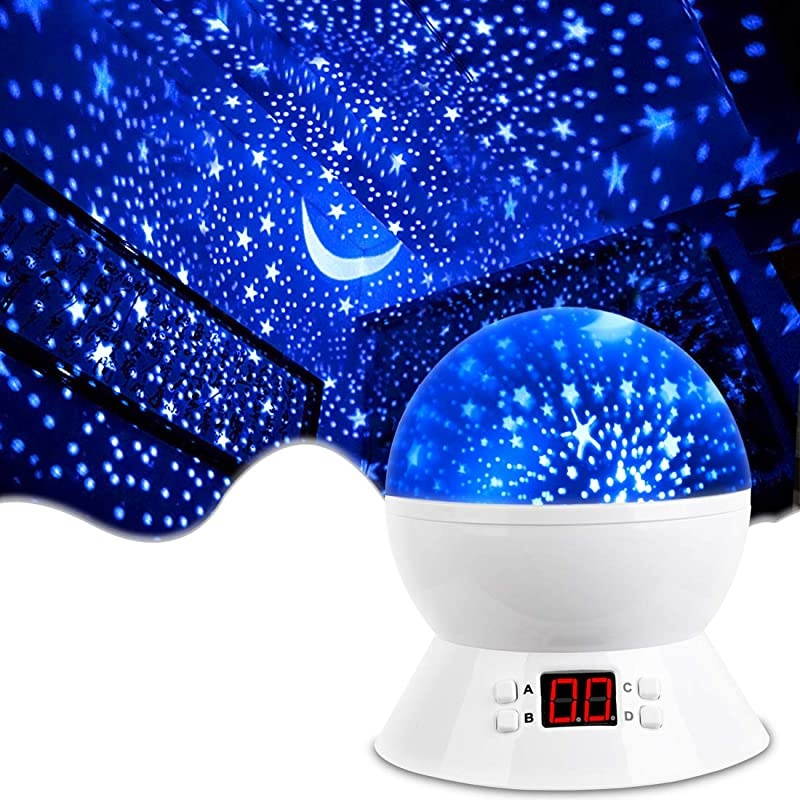 Star Projector Night Lights for Kids with Timer Gifts for 114 Year Old Girl and Boy Room Lights for Kids Glow in The Dark Stars and Moon can Make Child Sleep Peacefully and Best GiftWhite