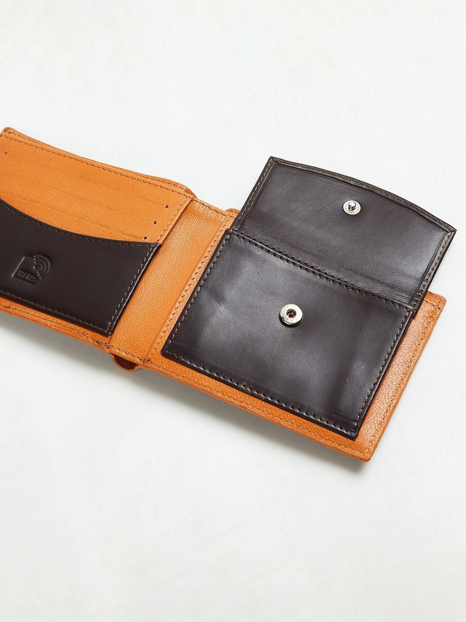 Code by Lifestyle Brown Leather Bi-Fold Wallet for Men