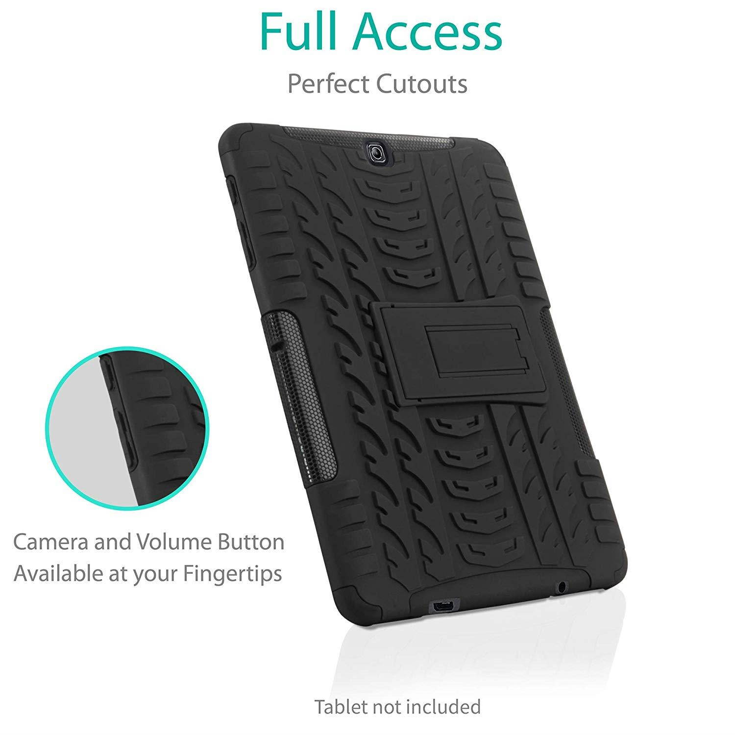 BoxWave Galaxy Tab S2 (9.7) Case, [Resolute OA3 Case] Rugged Armor Case Triple Layer Protection Samsung Galaxy Tab S2 (9.7) - Pitch Black