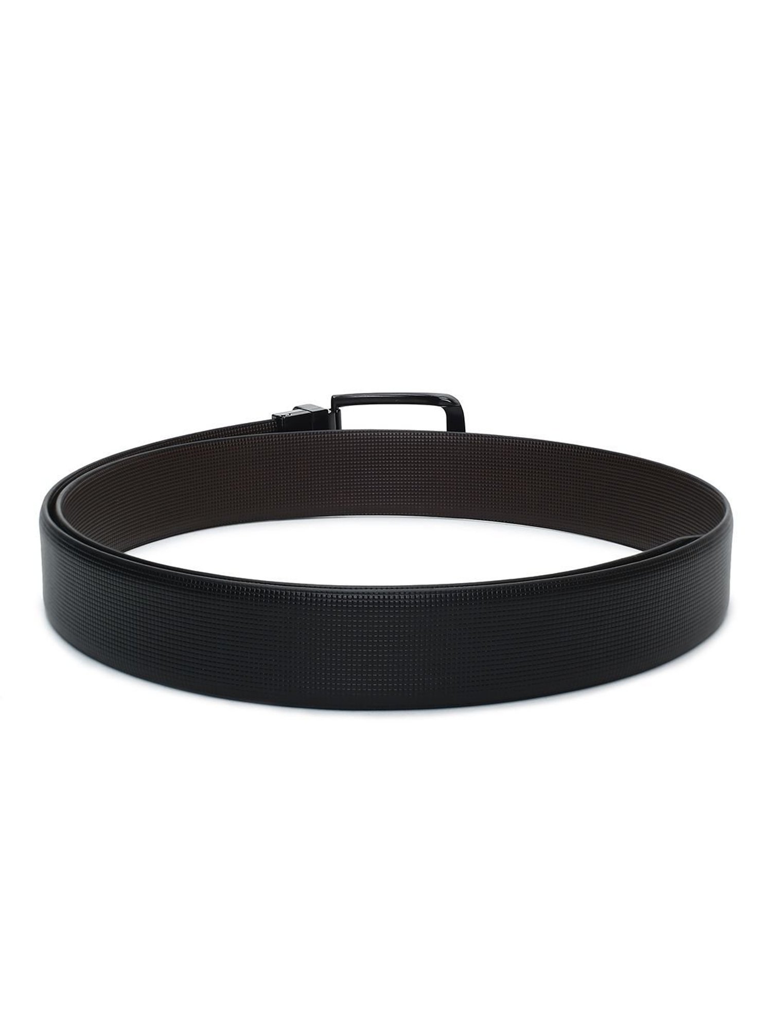 Crusset Black Leather Formal Belt for Men