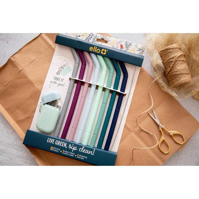 Ello 8pk Fold and Store Straw Set