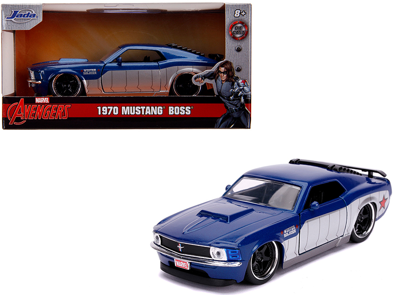 1967 Ford Mustang Shelby GT-500 Red Metallic and Gray Metallic with Star-Lord Diecast Figurine "Guardians of the Galaxy" "Marvel" Series 1/24 Diecast Model Car by Jada