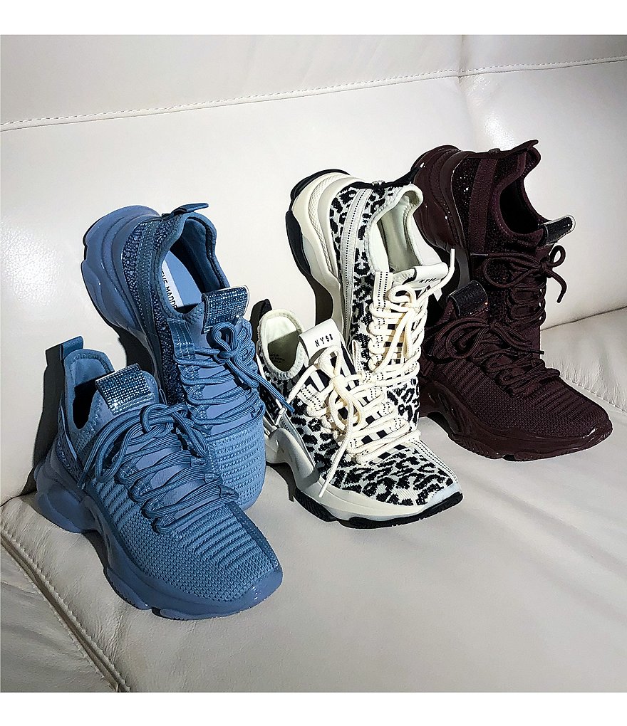 Steve Madden Maxima Leopard Print Chunky Sole Knit Sneakers