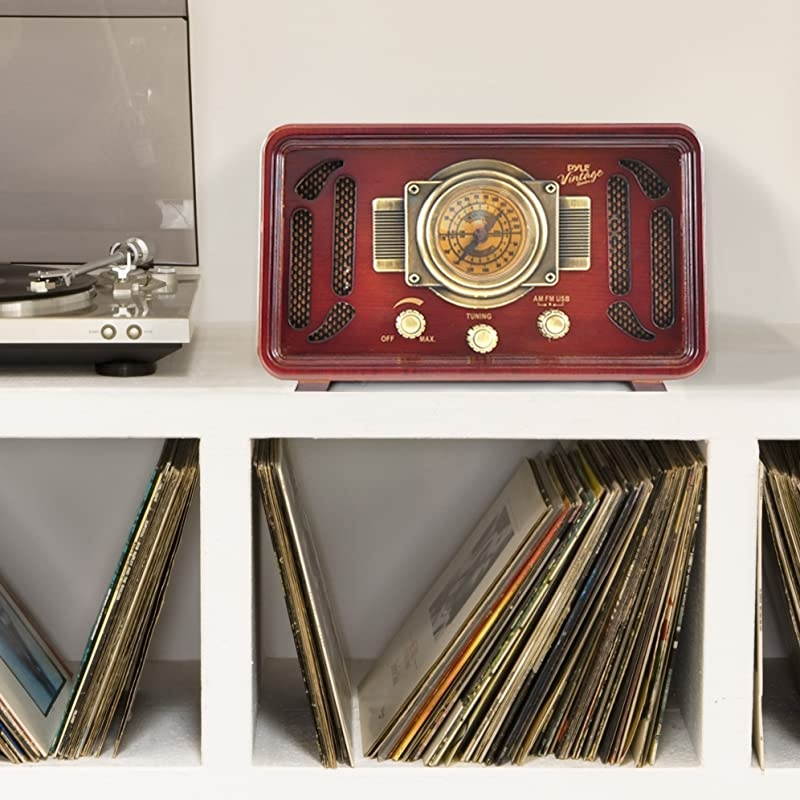 Retro Wireless Bluetooth Radio Speaker Classic Vintage Style Audio Sound Receiver System wBuiltin Stereo Speakers USB SD Card Slot AUX RCA MP3 AMFM Tuner  PUNP34BT