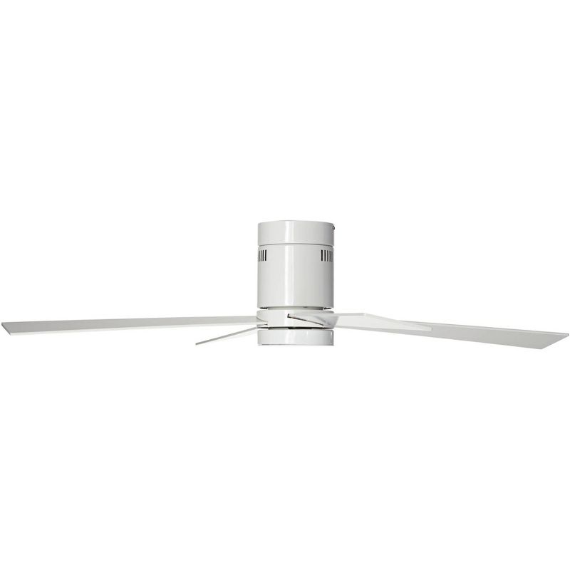 52" Casa Vieja Modern Hugger Ceiling Fan with Light LED Flush Mount Remote Control Opal White for Living Room Kitchen Bedroom
