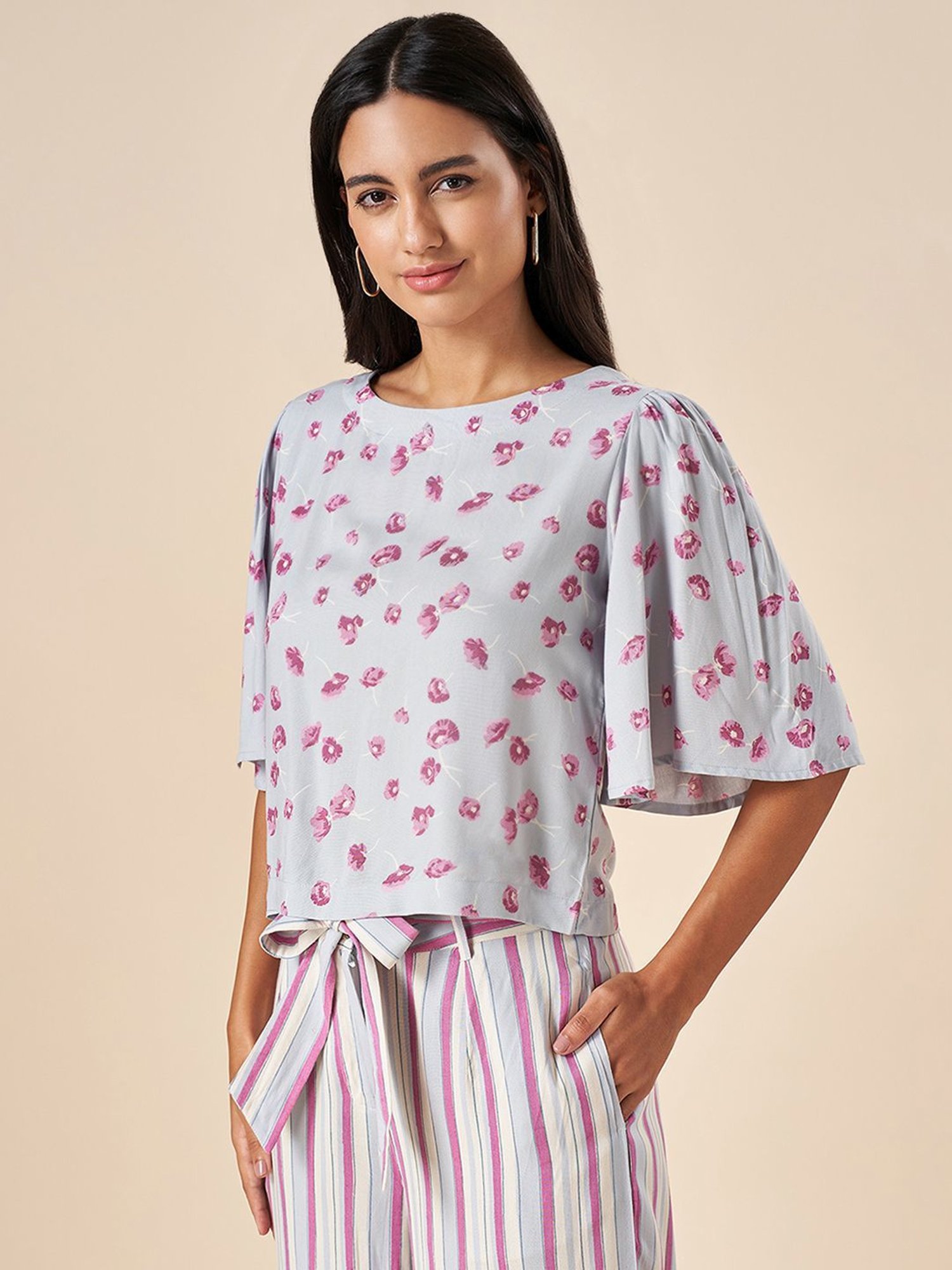 Akkriti by Pantaloons Blue Printed Top
