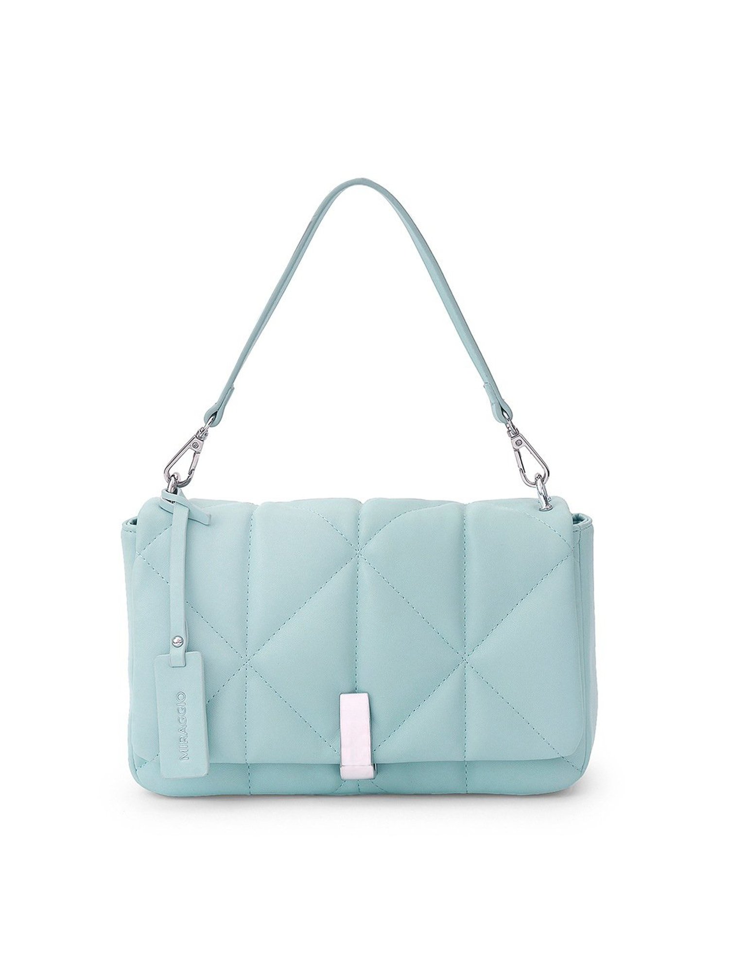 Miraggio Genevieve Light Blue Quilted Medium Shoulder Handbag