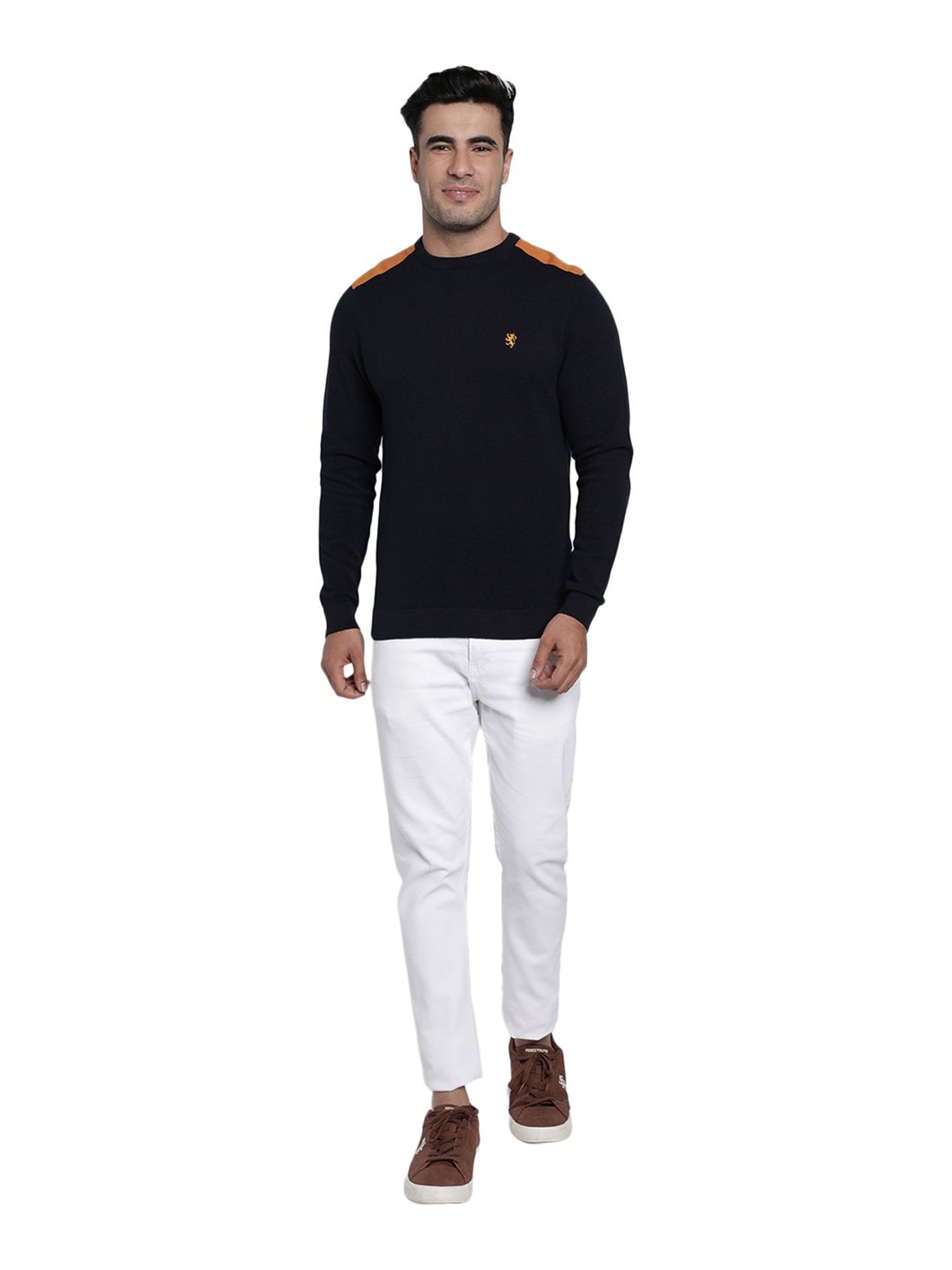 Red Tape Black Round Neck Sweater