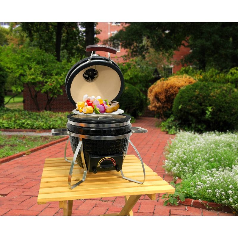Vision I-CON 101 Electric and Charcoal Kamado Grill - Black