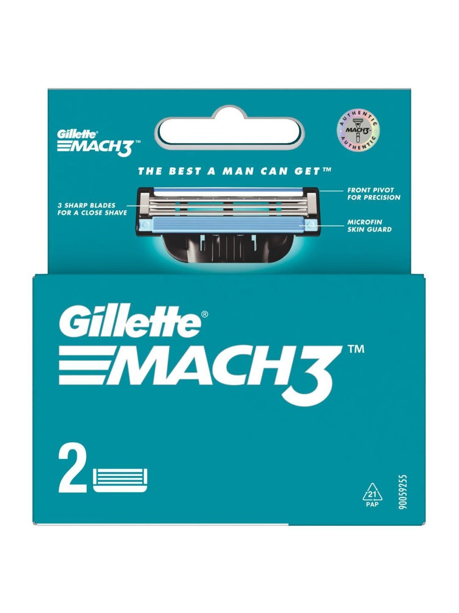 Gillette Mach 3 Manual Shaving Razor Blades - 2s Pack (Cartridge)