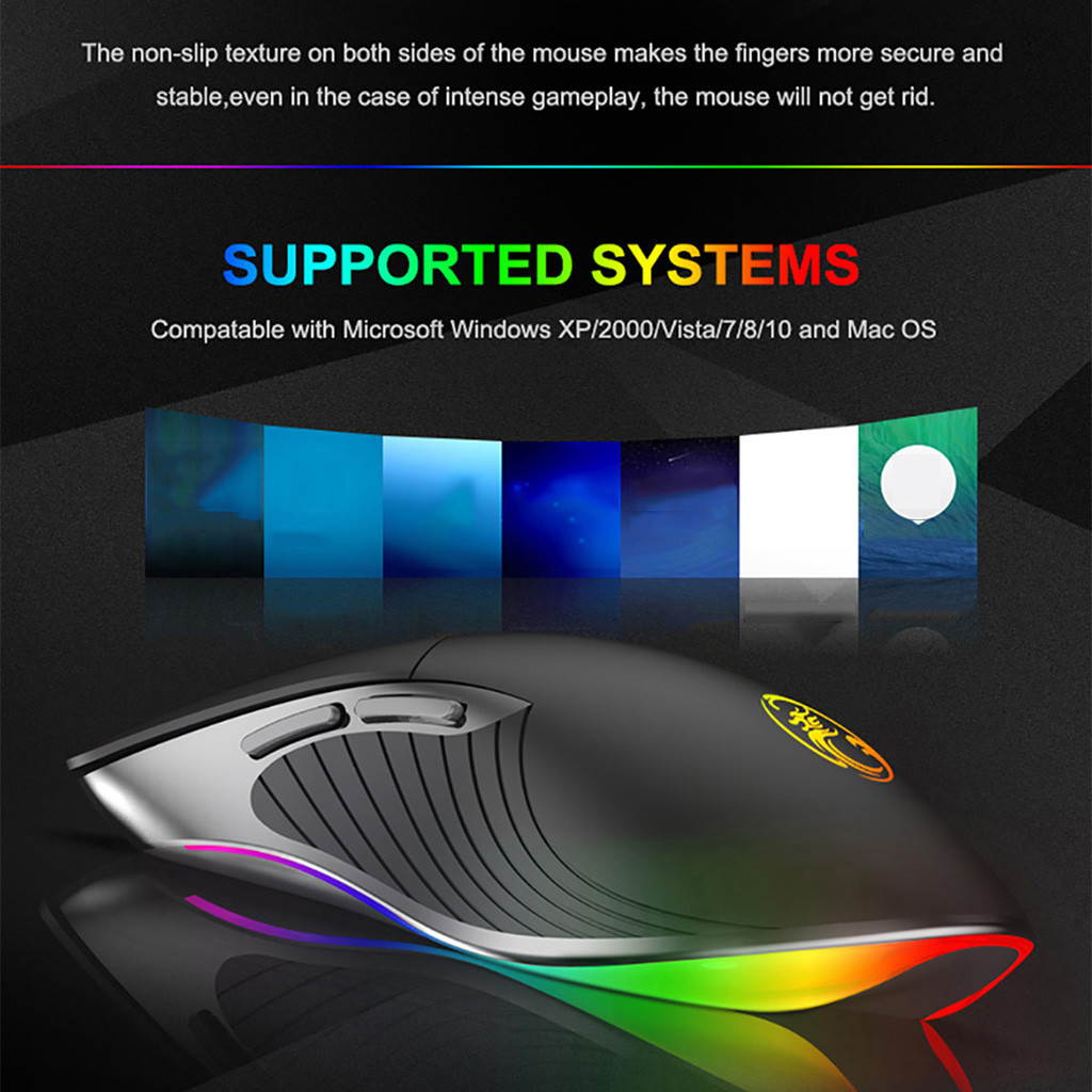 Gaming Mouse Gamer Computer Mouse Wired Ergonomic Mause with Cable 6400DPI Led Game Mice RGB USB Optical PC Mouse with Backlight