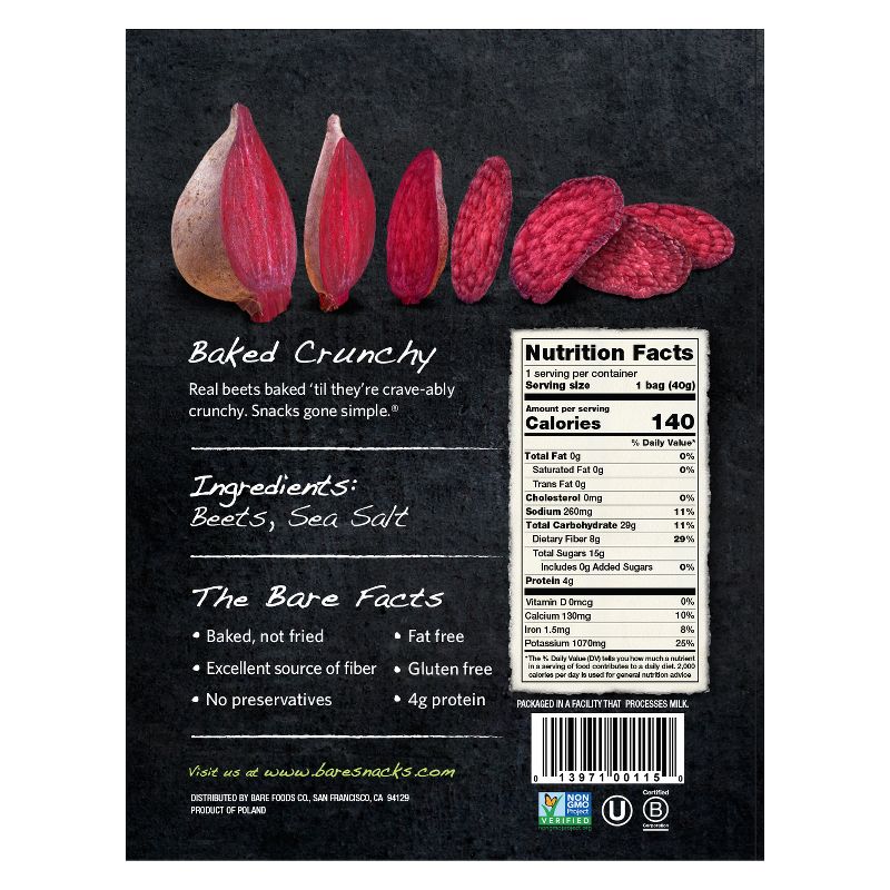 Bare Baked Crunchy Sea Salt Beet Chips - 1.4oz