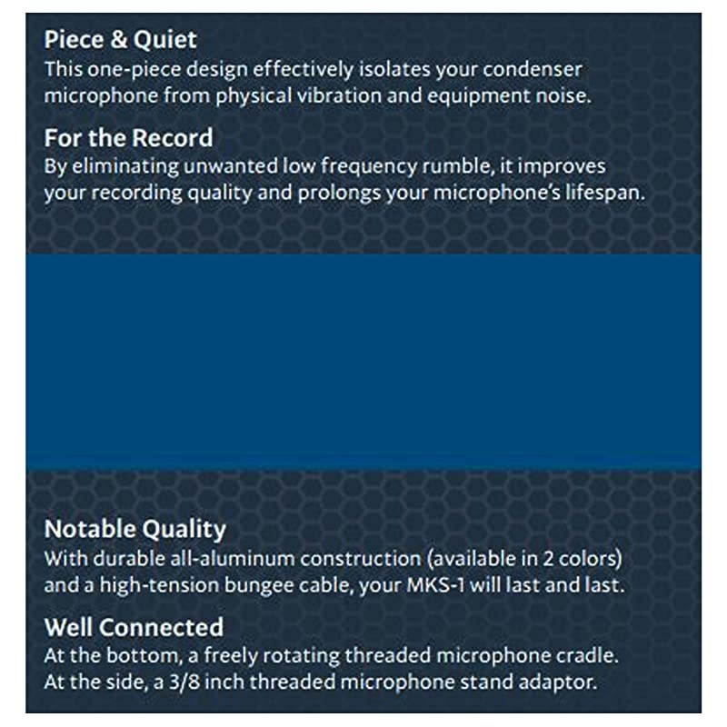 MKS1-B Condenser Spider Microphone Shockmount, Anti Vibration and Isolation - Black