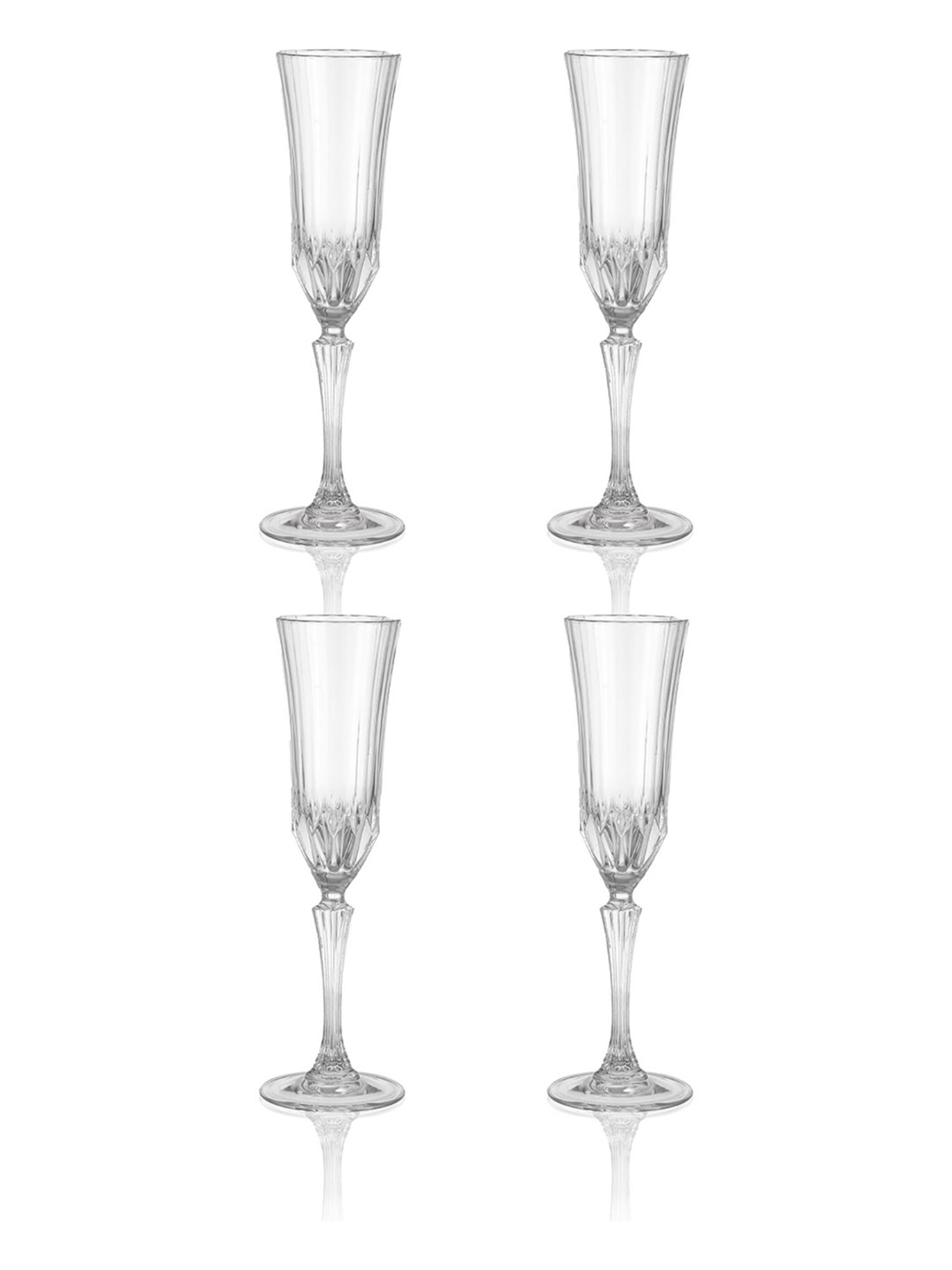Trovea's Celestial Sparkle Transparent Glass Champagne Glass - Set of 4