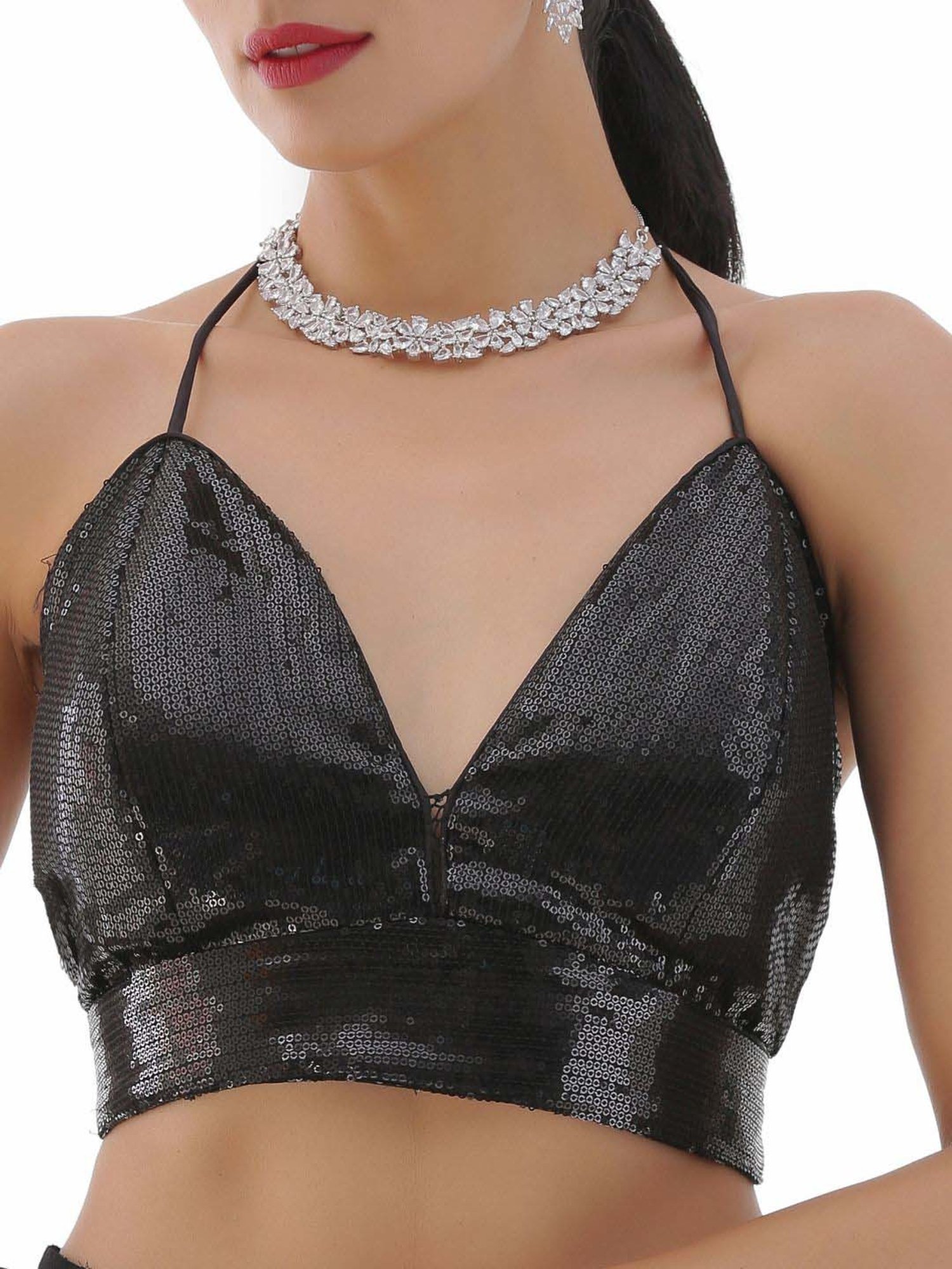 Swtantra Black Embellished Readymade Blouse