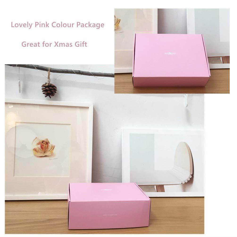 UNIQOOO 5 Count Super Thick Clear Acrylic Gold Finish Stationery Set - Desk Stapler, Pen Holder, Tape Dispenser, Memo Case, Paper Clips- Great for Modern Office, Arts Lover, Calligrapher, Xmas Gift