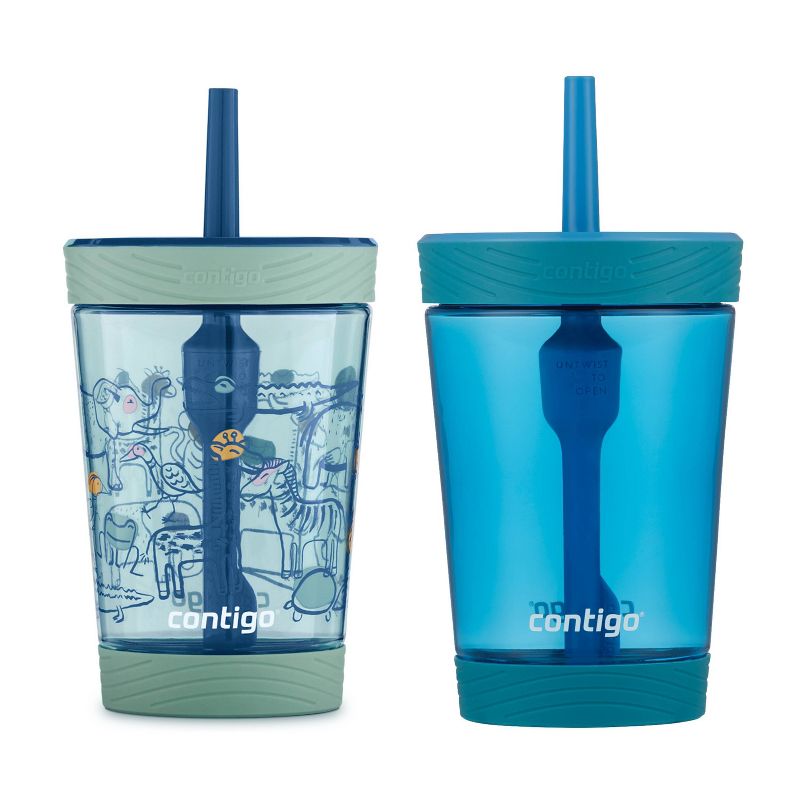 Contigo 14oz 2pk Plastic Spill-Proof Kids Tumblers Gummy/Green
