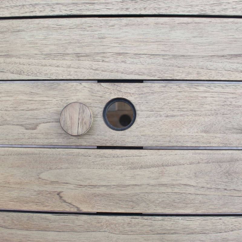 Avalon FSC Teak 54" Round Dining Table - Gray - Courtyard Casual