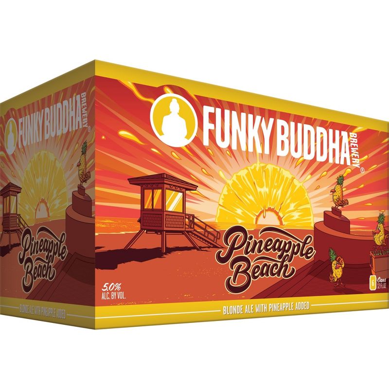 Funky Buddha Pineapple Beach Blonde Ale Beer - 6pk/12 fl oz Cans
