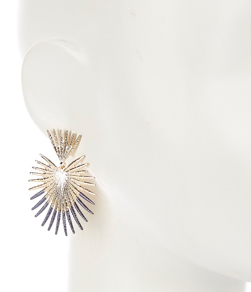 Natasha Accessories Hammered Heart Burst Earrings