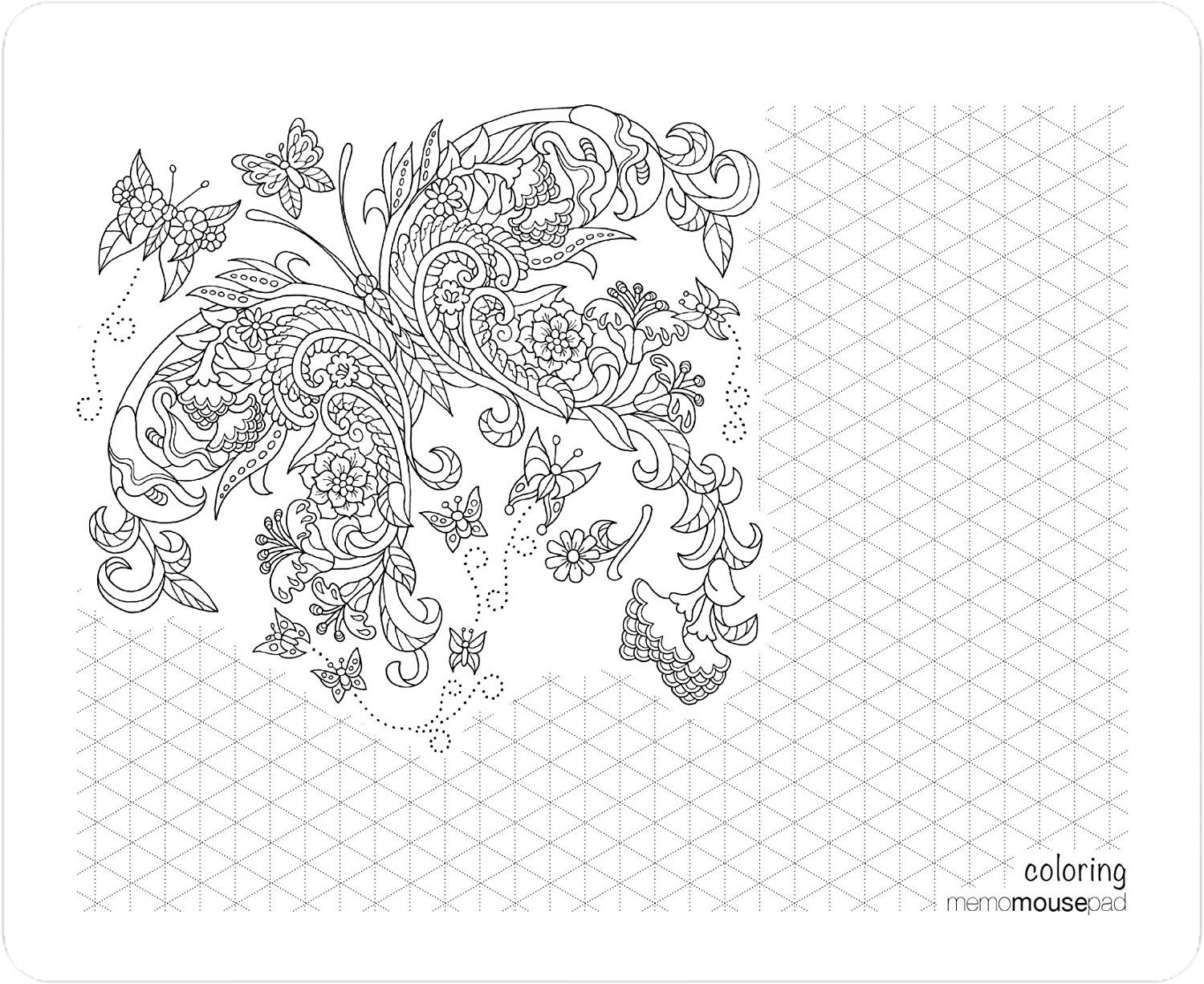 Action Coloring Mousepad &bull; Garden Paths &bull; Pages for Notes and Coloring with Illustrations by Kathryn Marlin