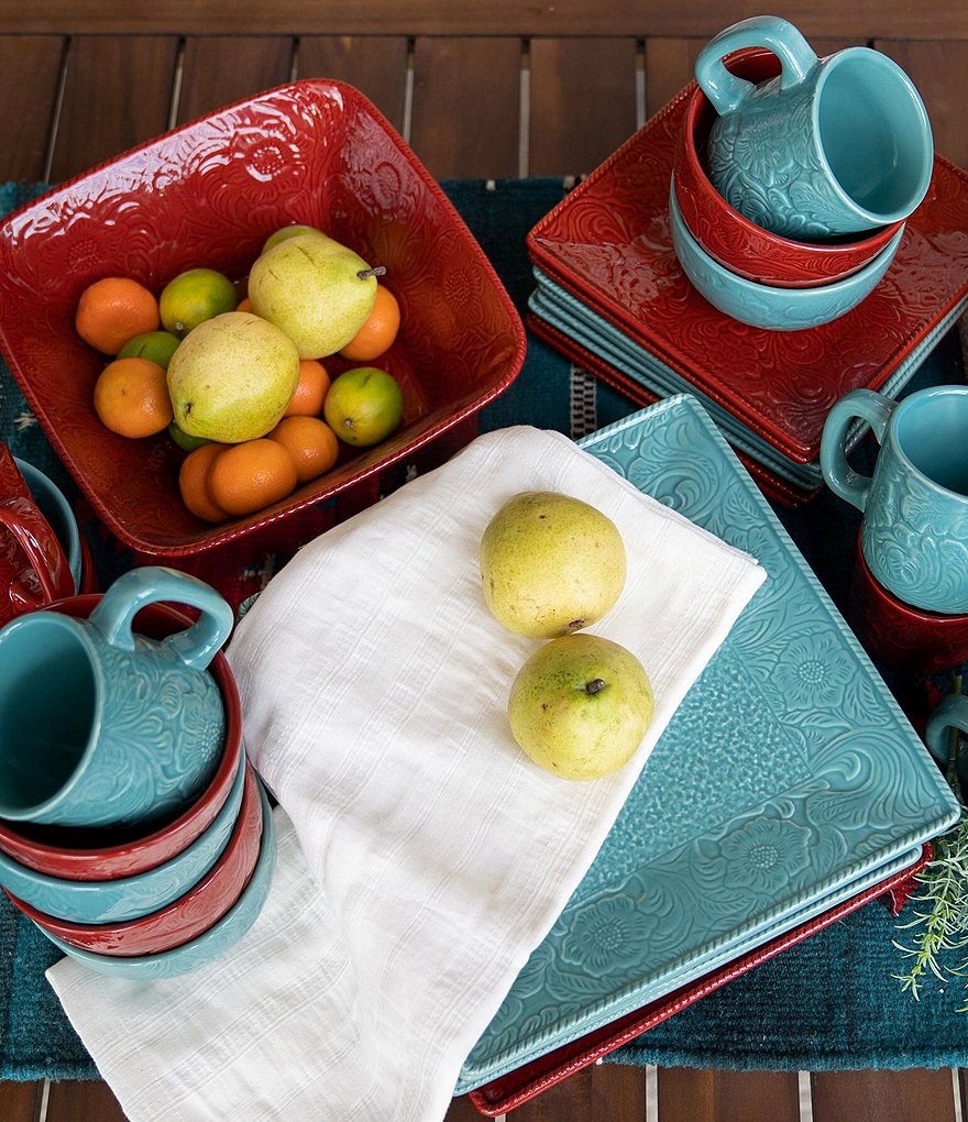 HiEnd Accents Savannah 21-Piece Western Dinnerware and Canister Set