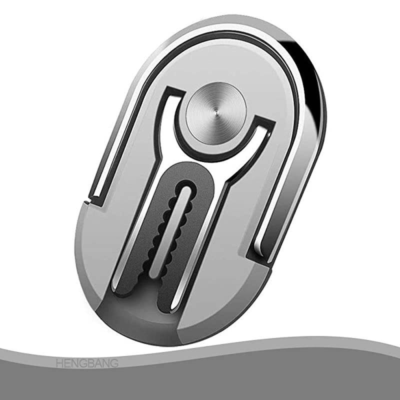 Silver Multipurpose Mobile Phone Bracket Stand 360 Degree Rotation Phone Ring Holder for Car Home