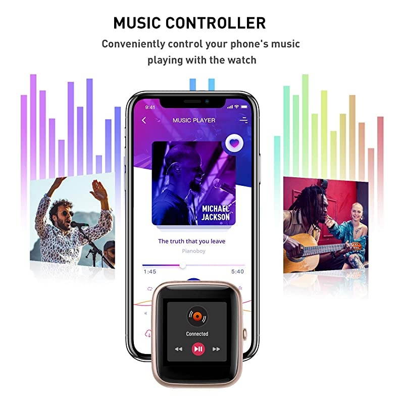 Tracker Watch with Heart Rate and Sleep Monitor Activity Tracker Waterproof Smart Wristband Watch Step Calorie Counter Pedometer Android iOS Compatible for Women Men Kids