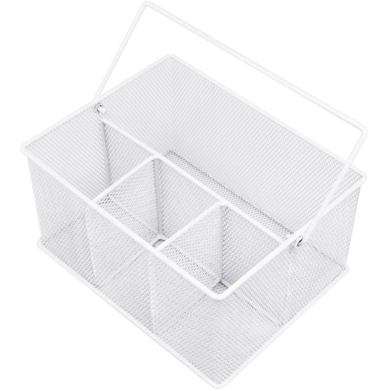 Sorbus Mesh Utensil and Napkin Holder White