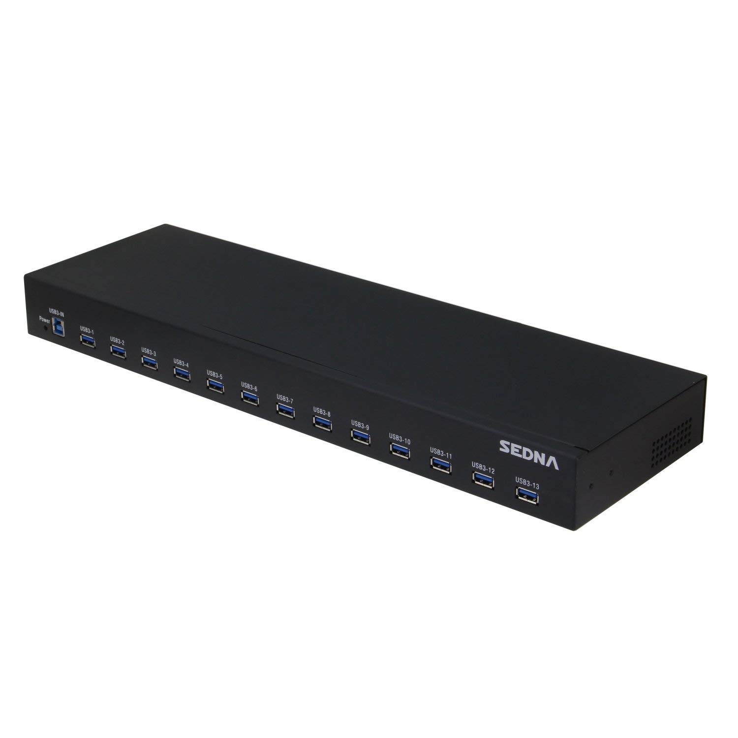 SEDNA - 13 Port USB 3.1 Gen I Hub (5Gbps) - 19 Inch 1U Rack Mount