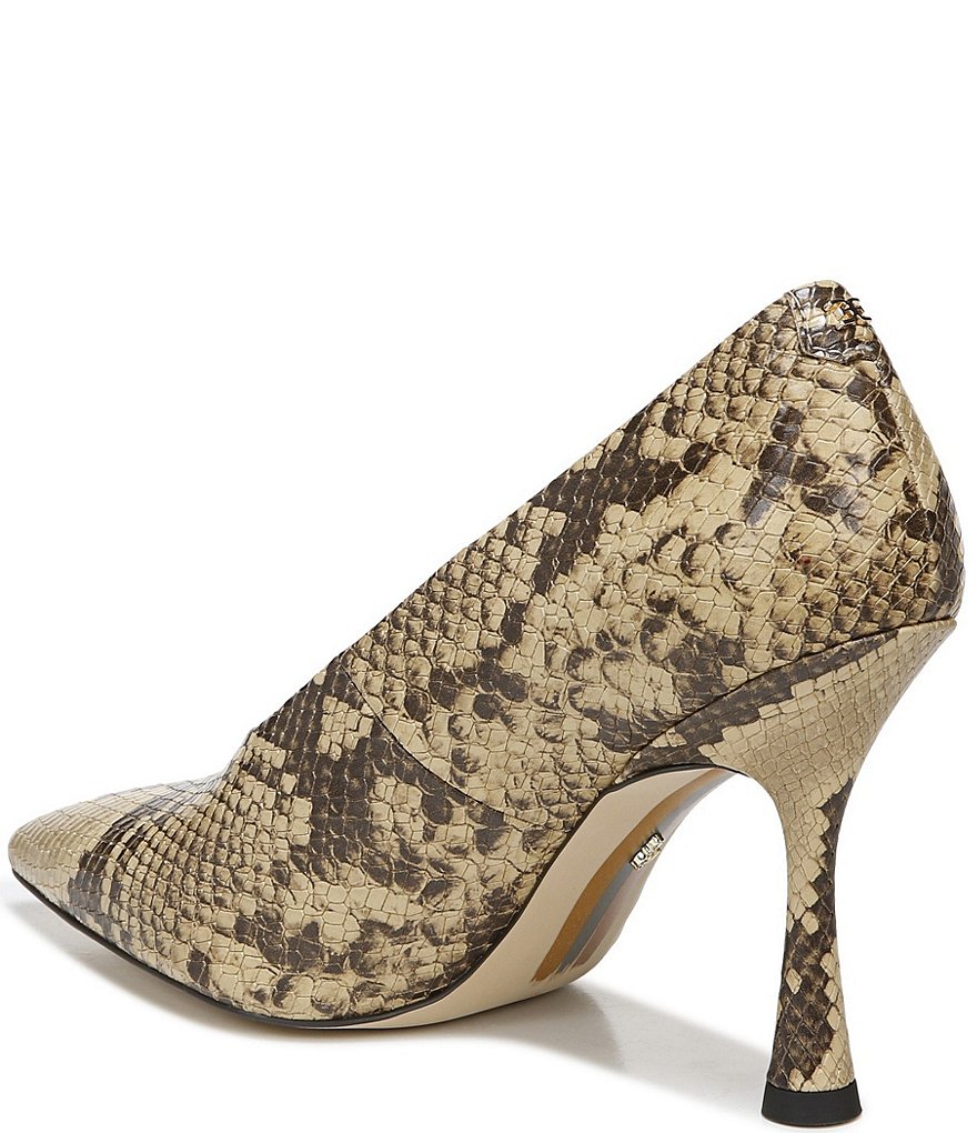 Deltan Tessa Croc-Embossed T-Strap Block Heel Pumps