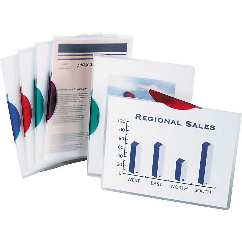 Oxford GateLock No Punch Report Cover w/Clip Letter Holds 30 Pages Assorted 25/Box 04491