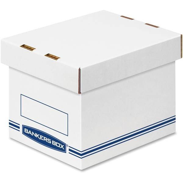 Bankers Box 4662101 Organizer Storage Boxes, Small, White/Blue, 12/Carton