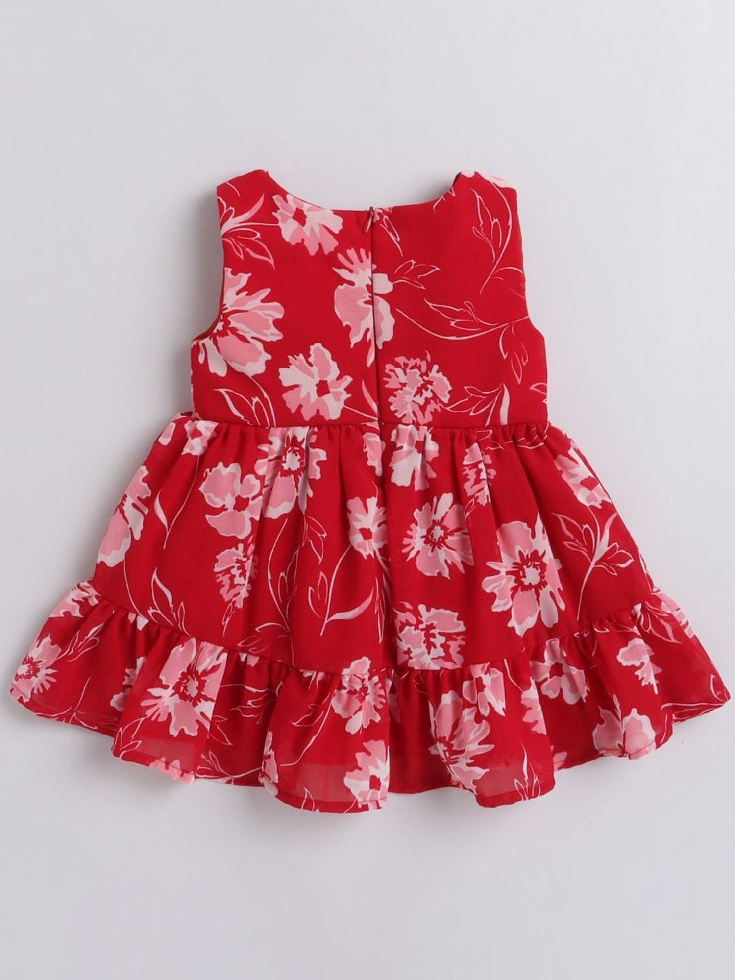 Many Frocks Kids Red Floral Print Dress
