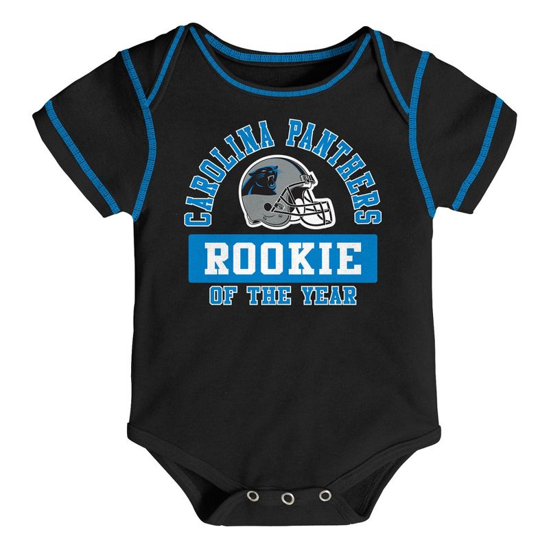 NFL Carolina Panthers Boys' Newest Fan 3pk Bodysuit Set 18 M