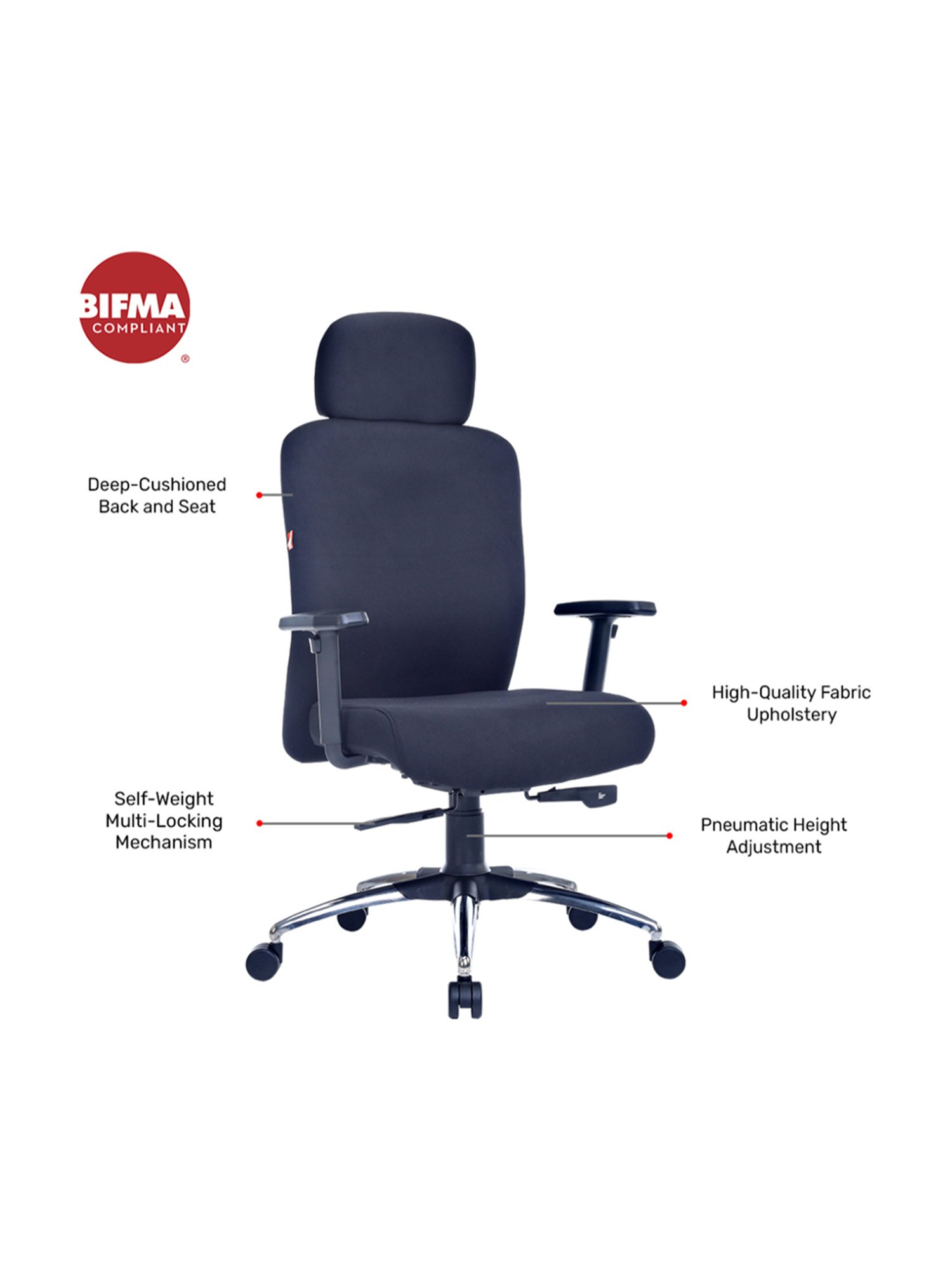 Durian Oxford Navy Blue Fabric Office Chair