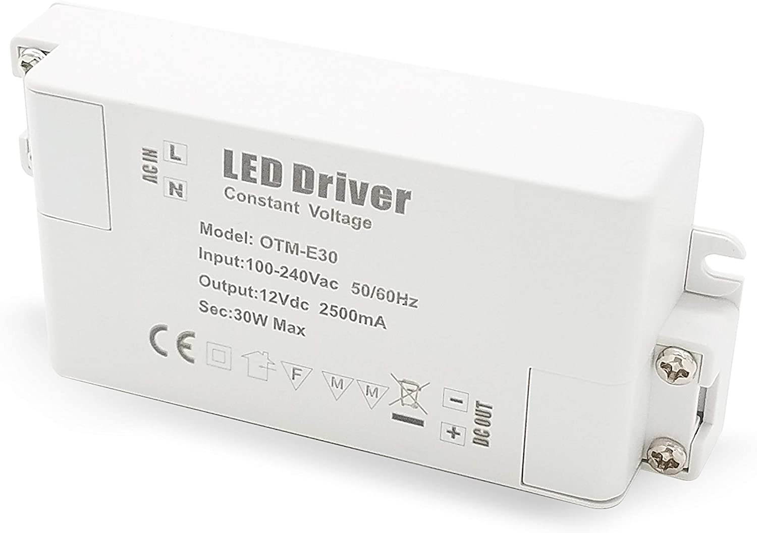 YAYZA! 1-Pack Premium IP44 12V 1.25A 15W Low Voltage LED Driver Transformer AC DC Switching Power Supply