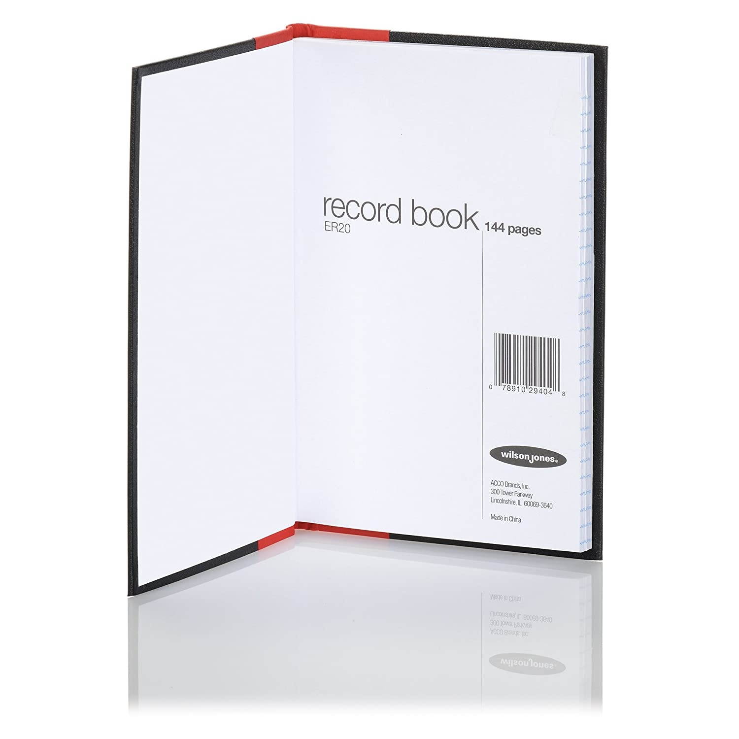 Wilson Jones Miniature Hardbound Account Book, 144 Pages, 7.88 x 5.25 Inch, 28 Lines per Page, Record Ruled, Black (WER20A)